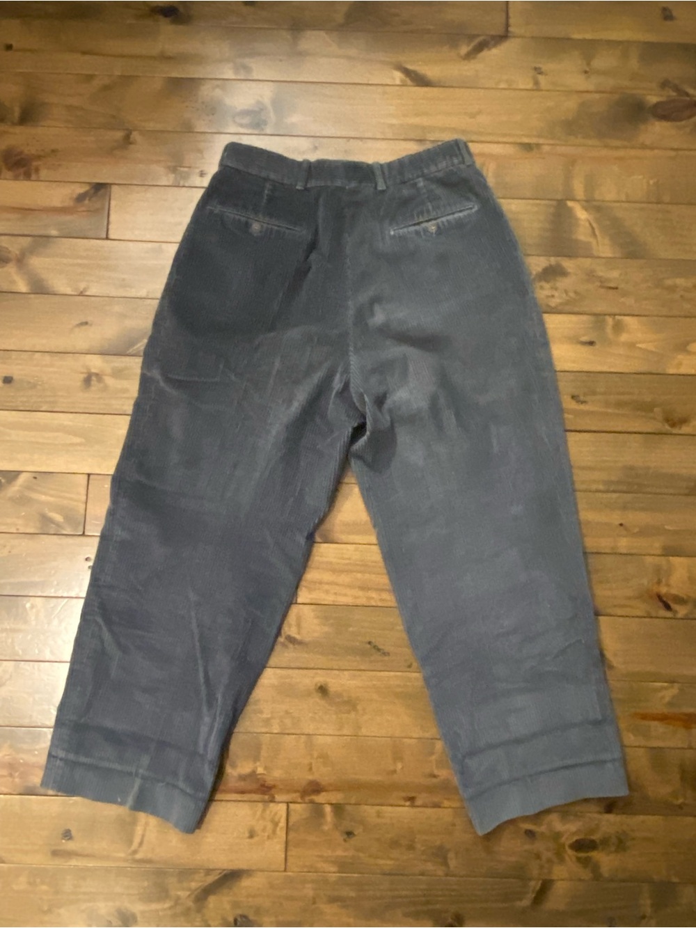 Men's high waist Corduroy Pants in Navy - Picture 2 of 5